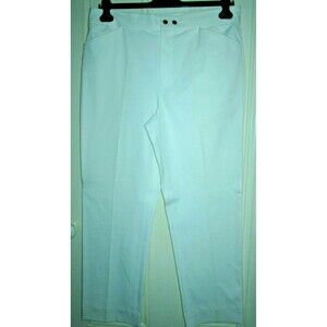 Lauren Ralph Lauren white cotton denim jeans w brass buttons, ladies' size 14